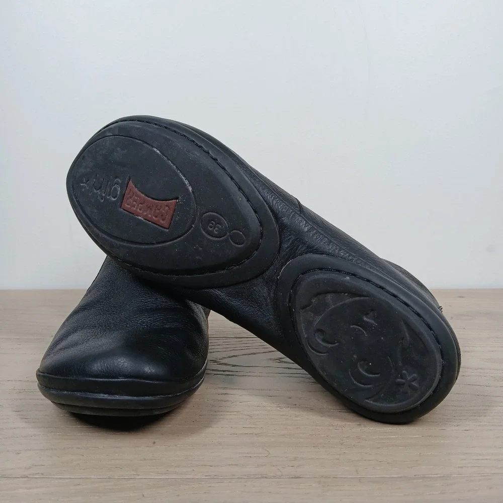 Camper Ankle Boots Womens 9 Black Leather Minimalist Comfort Casual Zip